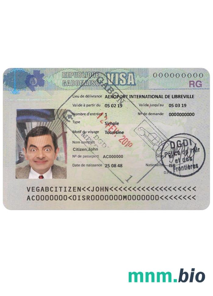 Gabonaise travel visa w pełni edytowalny PSD